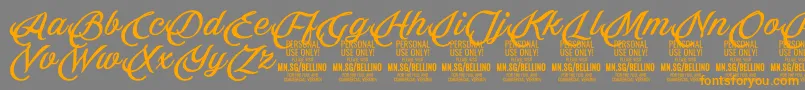 Bellino PERSONAL USE ONLY-Schriftart – Orangefarbene Schriften auf grauem Hintergrund