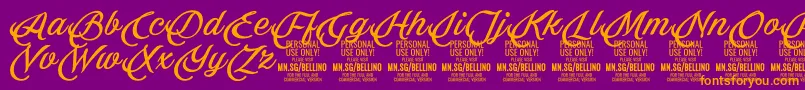 fuente Bellino PERSONAL USE ONLY – Fuentes Naranjas Sobre Fondo Morado