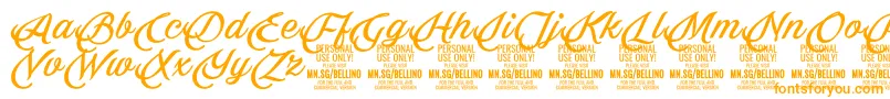 Bellino PERSONAL USE ONLY-Schriftart – Orangefarbene Schriften auf weißem Hintergrund