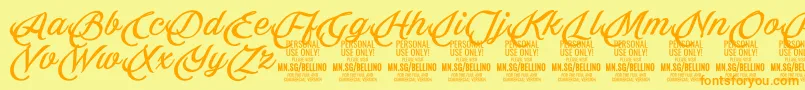 Police Bellino PERSONAL USE ONLY – polices orange sur fond jaune