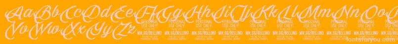 Fonte Bellino PERSONAL USE ONLY – fontes rosa em um fundo laranja