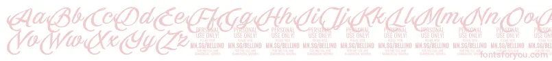 Bellino PERSONAL USE ONLY Font – Pink Fonts on White Background