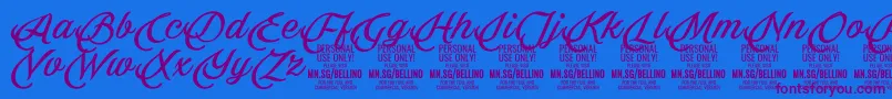 Bellino PERSONAL USE ONLY Font – Purple Fonts on Blue Background