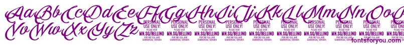 Bellino PERSONAL USE ONLY-Schriftart – Violette Schriften auf weißem Hintergrund