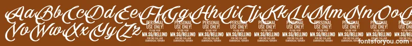 Шрифт Bellino PERSONAL USE ONLY – белые шрифты на коричневом фоне