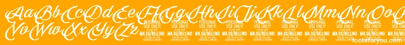 フォントBellino PERSONAL USE ONLY – オレンジの背景に白い文字