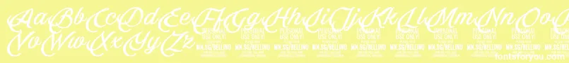 Bellino PERSONAL USE ONLY Font – White Fonts on Yellow Background