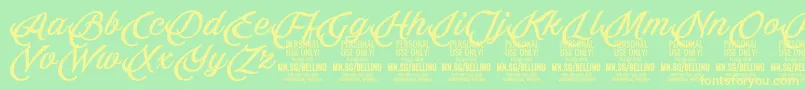 Bellino PERSONAL USE ONLY-Schriftart – Gelbe Schriften auf grünem Hintergrund