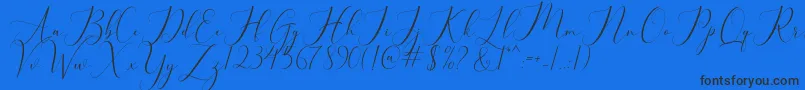 bellisa Font – Black Fonts on Blue Background