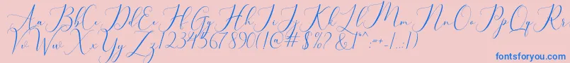 bellisa Font – Blue Fonts on Pink Background