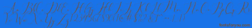bellisa Font – Brown Fonts on Blue Background