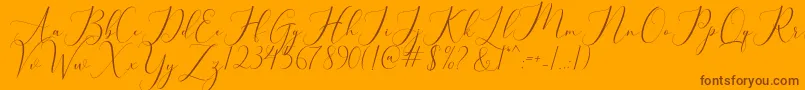 bellisa Font – Brown Fonts on Orange Background