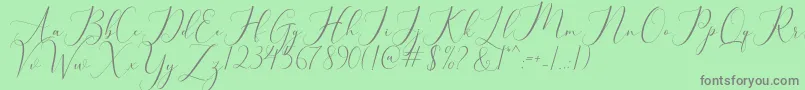 bellisa Font – Gray Fonts on Green Background