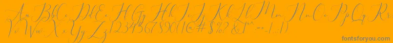 bellisa-Schriftart – Graue Schriften auf orangefarbenem Hintergrund