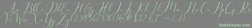 bellisa Font – Green Fonts on Gray Background