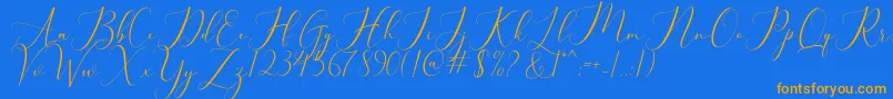 bellisa Font – Orange Fonts on Blue Background