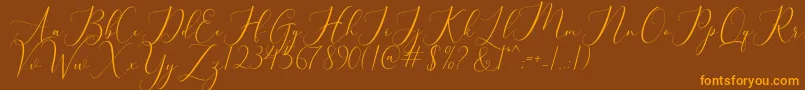 bellisa Font – Orange Fonts on Brown Background