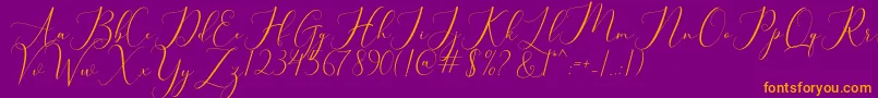 bellisa Font – Orange Fonts on Purple Background