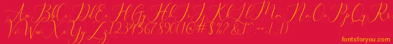 bellisa Font – Orange Fonts on Red Background