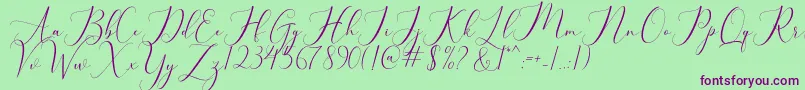 bellisa Font – Purple Fonts on Green Background