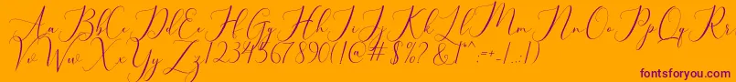 bellisa Font – Purple Fonts on Orange Background