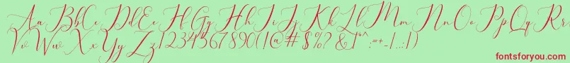 bellisa Font – Red Fonts on Green Background