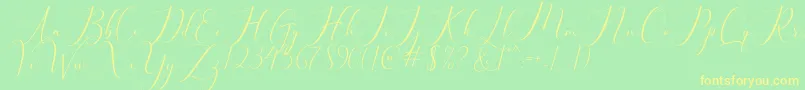 bellisa Font – Yellow Fonts on Green Background