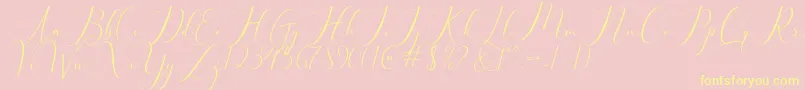 bellisa Font – Yellow Fonts on Pink Background