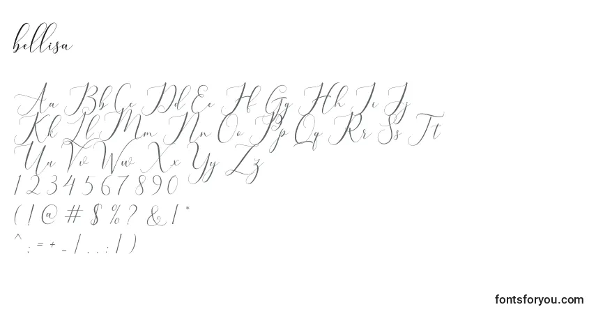 Шрифт Bellisa (121048) – алфавит, цифры, специальные символы