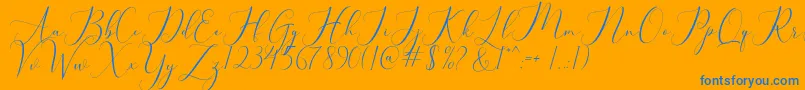 bellisa Font – Blue Fonts on Orange Background