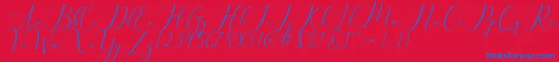 bellisa Font – Blue Fonts on Red Background