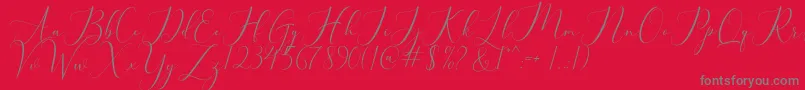 bellisa Font – Gray Fonts on Red Background