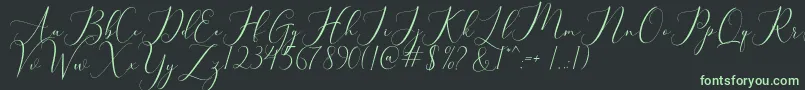 bellisa Font – Green Fonts on Black Background