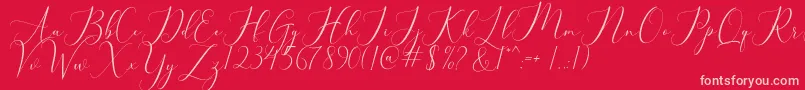 bellisa-Schriftart – Rosa Schriften auf rotem Hintergrund