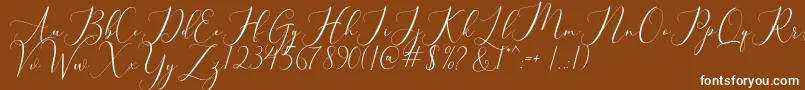 bellisa-Schriftart – Weiße Schriften auf braunem Hintergrund