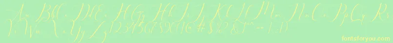 bellisa Font – Yellow Fonts on Green Background