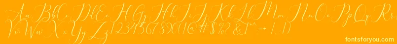 bellisa Font – Yellow Fonts on Orange Background