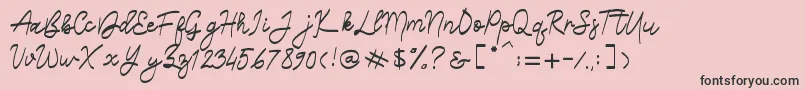 Belliza Font – Black Fonts on Pink Background
