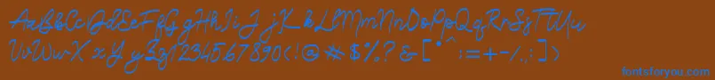 Belliza Font – Blue Fonts on Brown Background