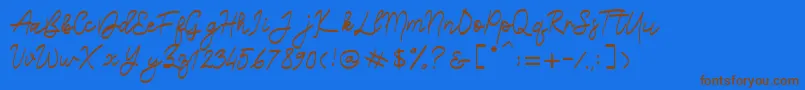 Belliza Font – Brown Fonts on Blue Background