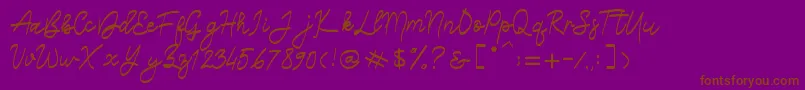 Belliza Font – Brown Fonts on Purple Background