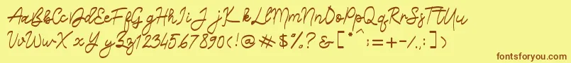 Belliza Font – Brown Fonts on Yellow Background