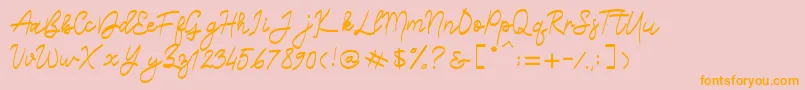 Belliza Font – Orange Fonts on Pink Background
