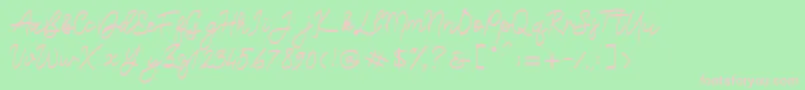 Belliza Font – Pink Fonts on Green Background