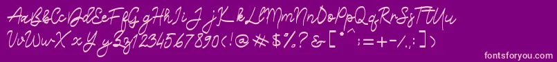 Belliza Font – Pink Fonts on Purple Background