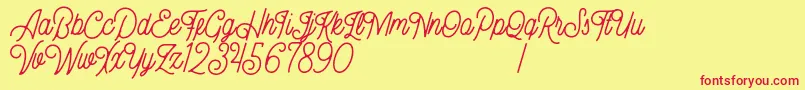 Bellonion DEMO Font – Red Fonts on Yellow Background