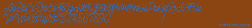 Bellonion DEMO Font – Blue Fonts on Brown Background