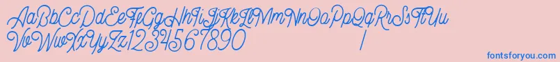 Bellonion DEMO Font – Blue Fonts on Pink Background