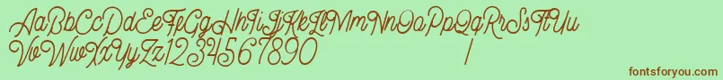 Bellonion DEMO-Schriftart – Braune Schriften auf grünem Hintergrund