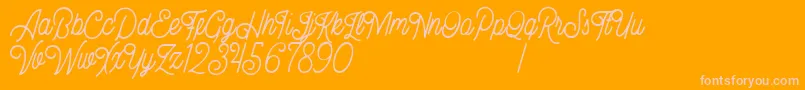 Bellonion DEMO Font – Pink Fonts on Orange Background